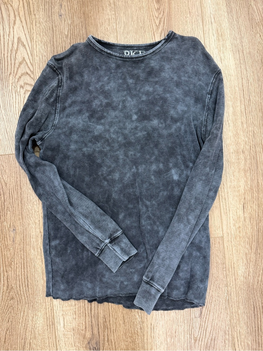 BKE Washed Charcoal Long Sleeve Thermal Tee